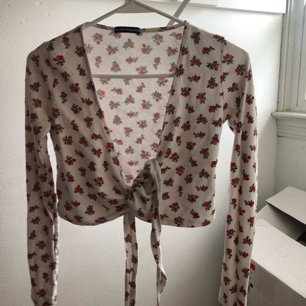 Brandy Melville coco wrap top- floral